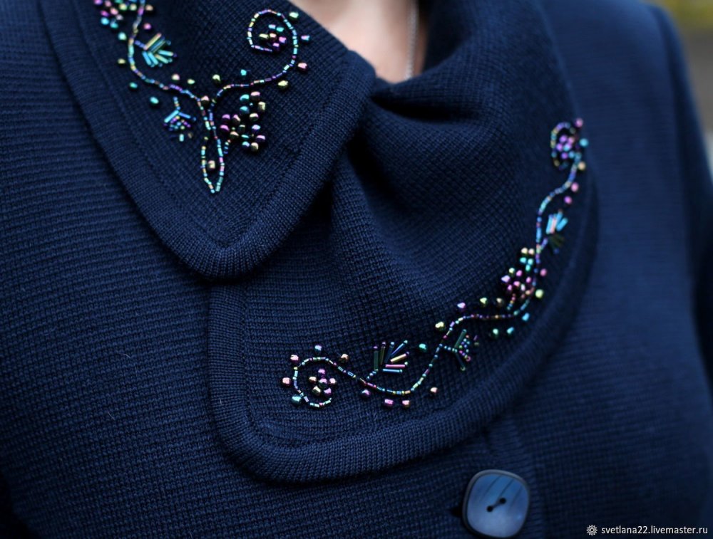 Вышивка бусинами на одежде