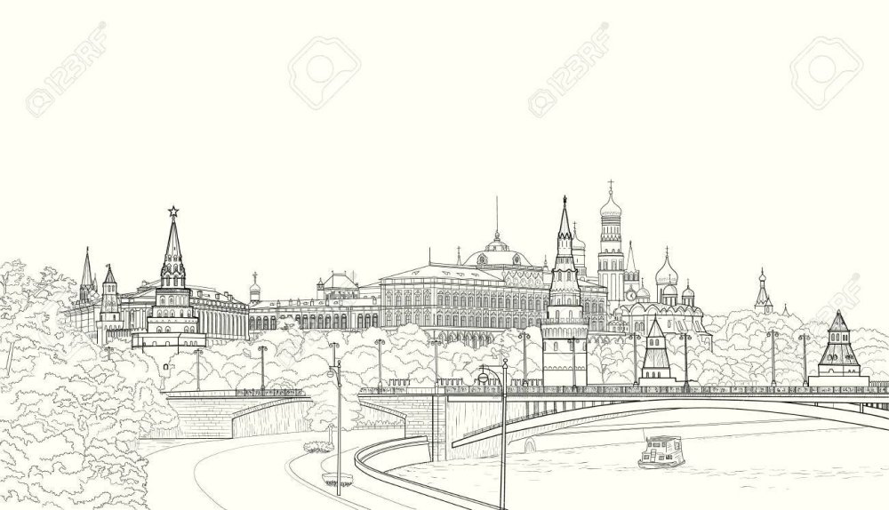 Кремль панорама Графика