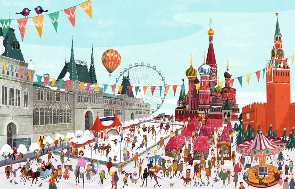 Красная площадь иллюстрация