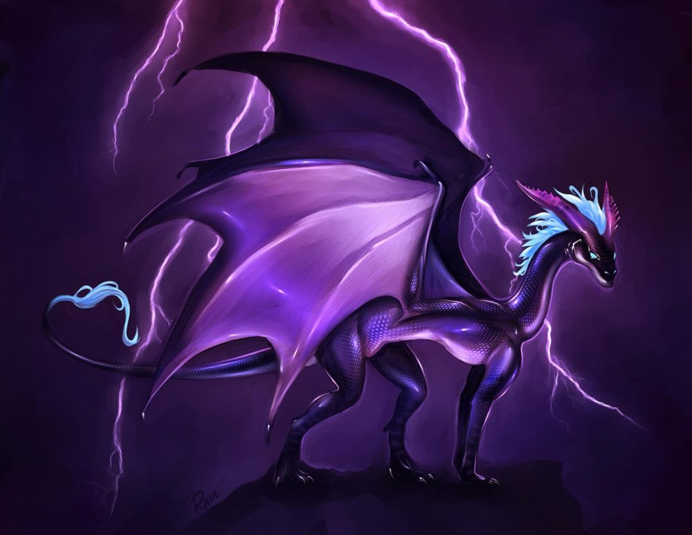 Фиолетовый дракон фэнтези