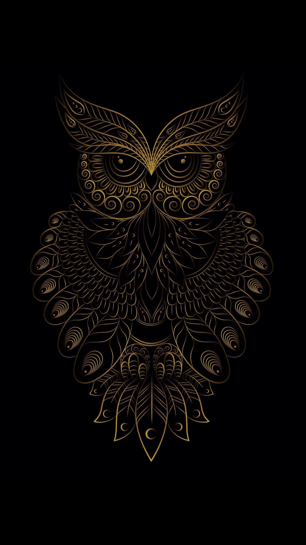 Филин на черном фоне