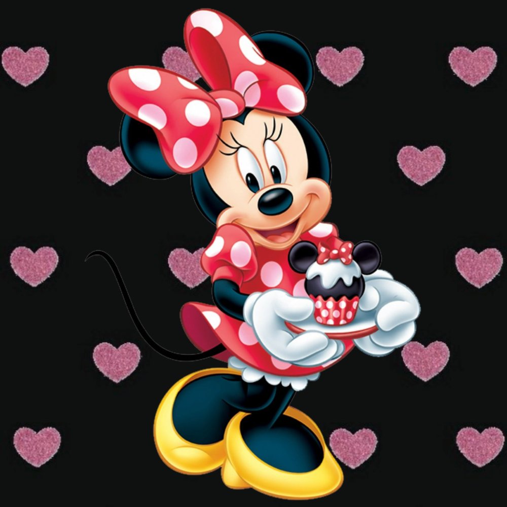 Девочка Минни на черном фоне