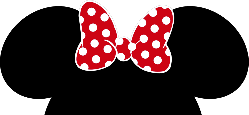 Ушки Минни Мауса на белом фоне