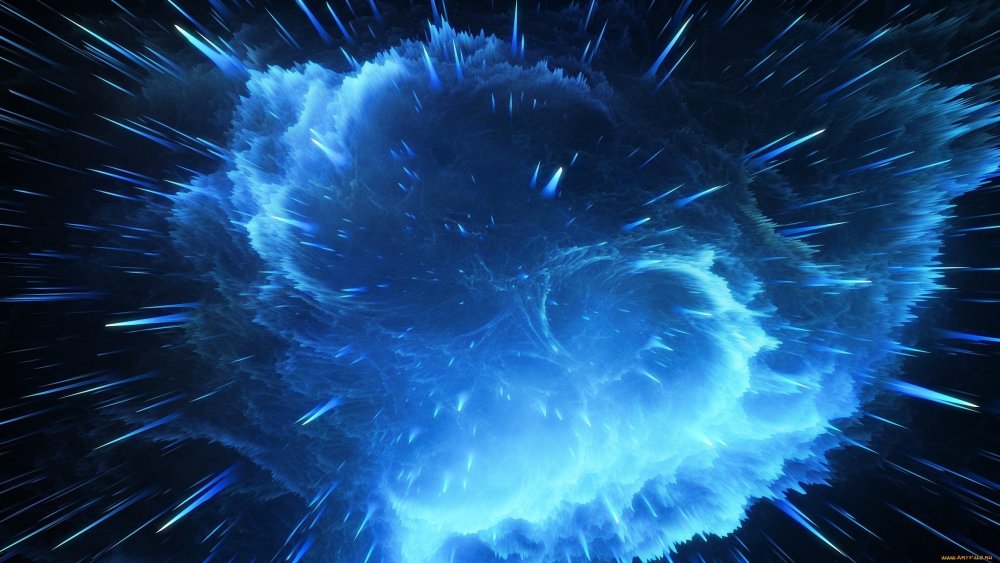 Синий Феникс на черном фоне