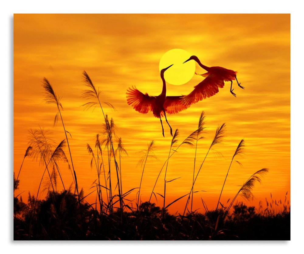 Пейзаж с журавлями