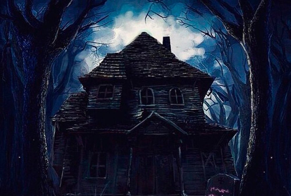 Страшный фон на Хэллоуин комната