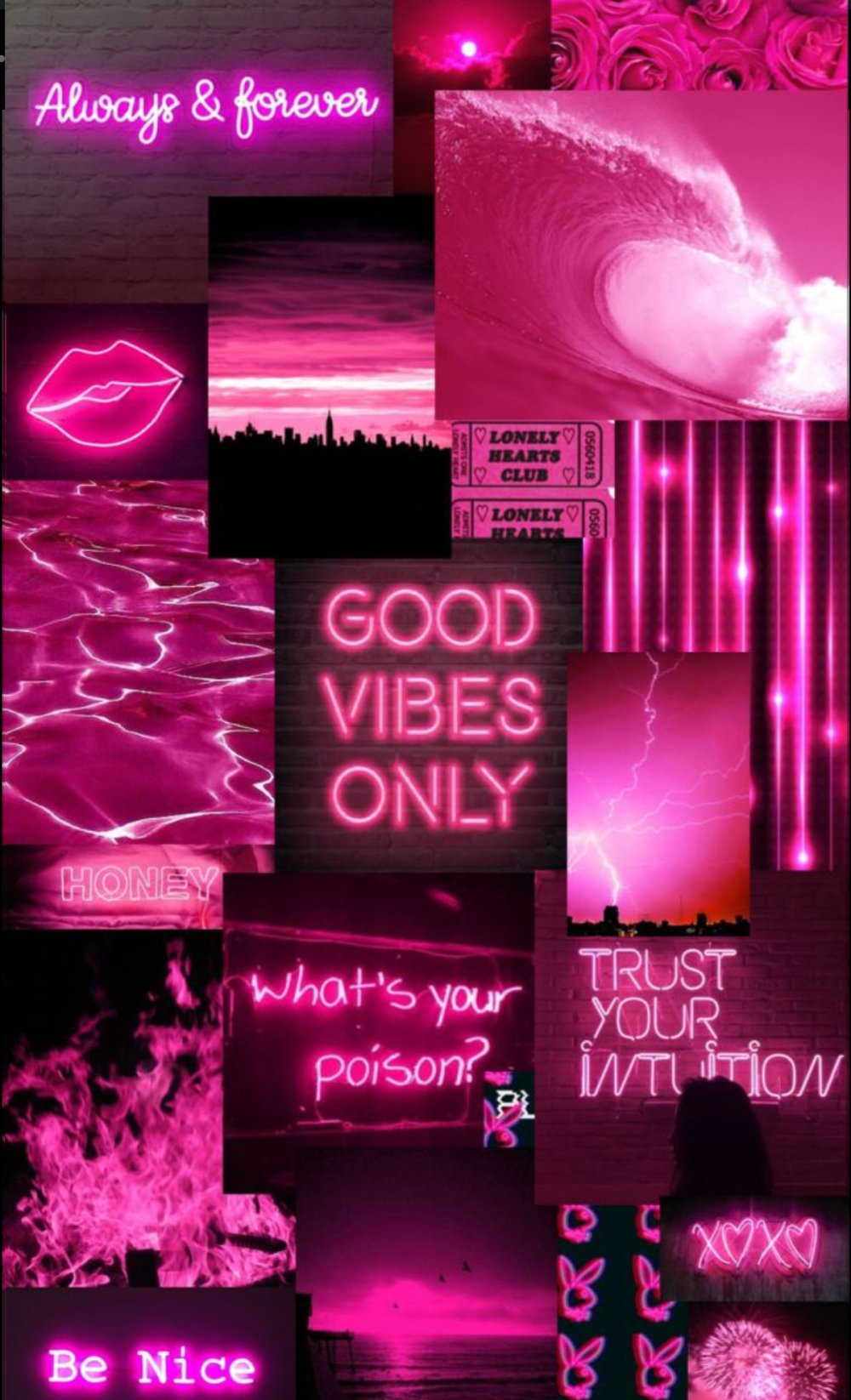 Розовый неон Эстетика