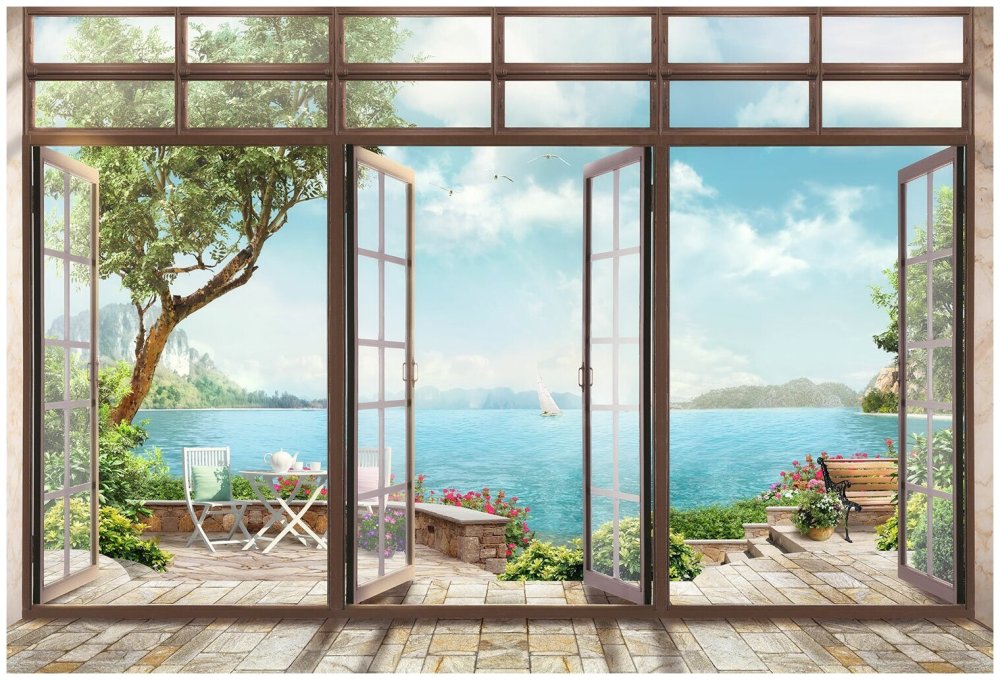 Морской пейзаж из окна