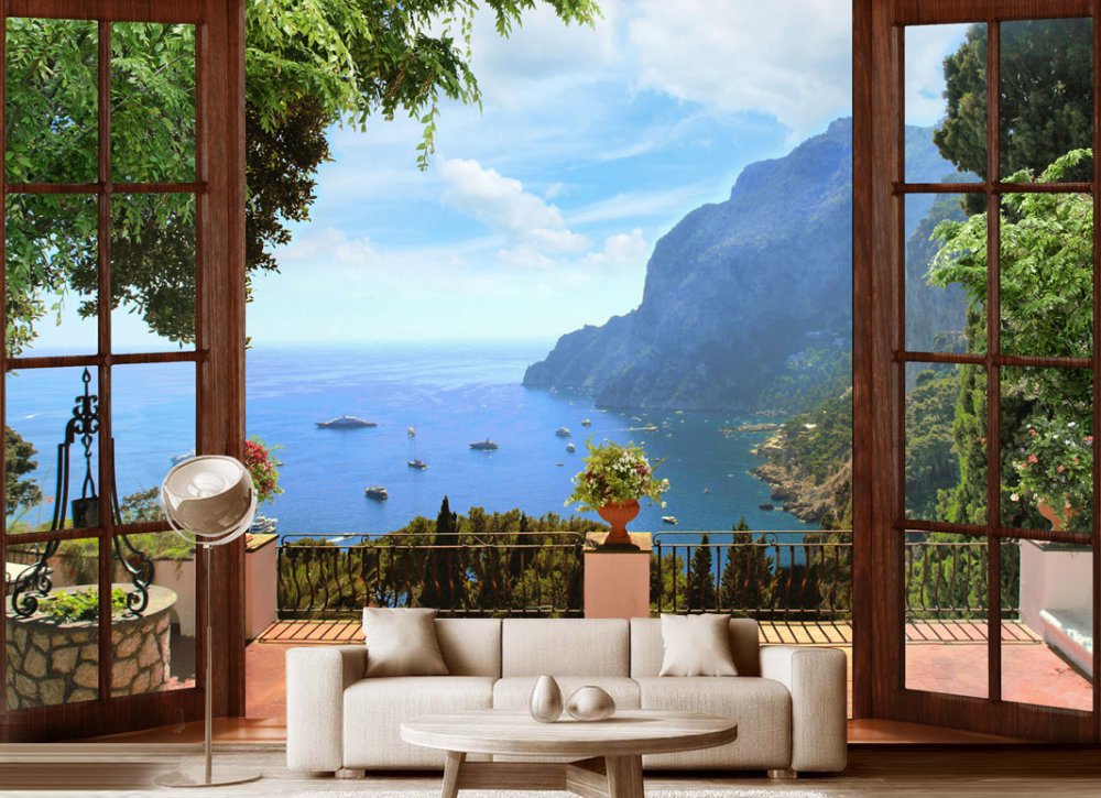 Терраса с видом на горы