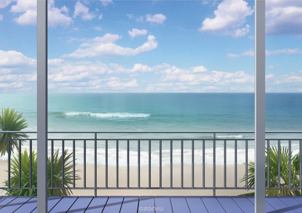 Вид на пляж с высоты балкона