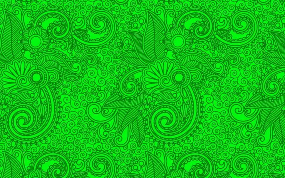 Зеленый фон с орнаментом