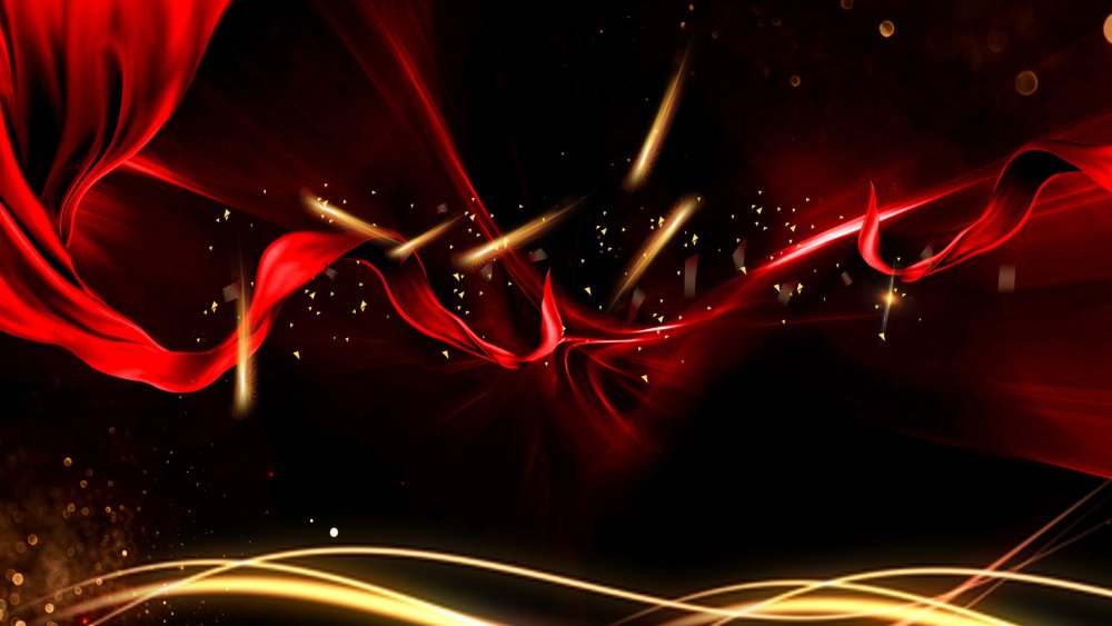 Абстракция красная с блеском