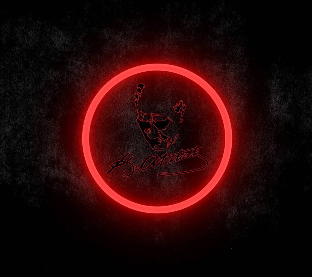 Красный неоновый круг