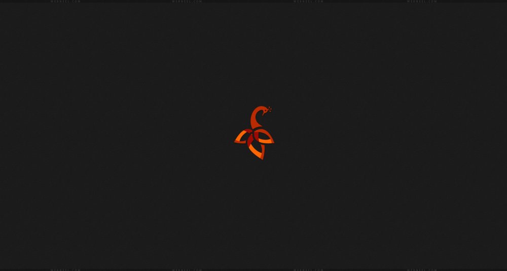 Черно оранжевый дракон Минимализм для рабочего стола