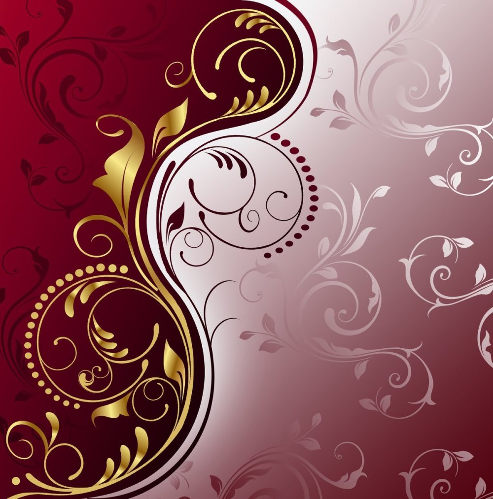 Бордовый фон с узорами