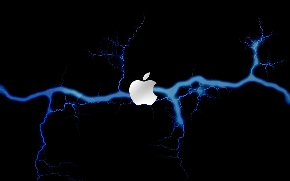 Молния на черном фоне обои