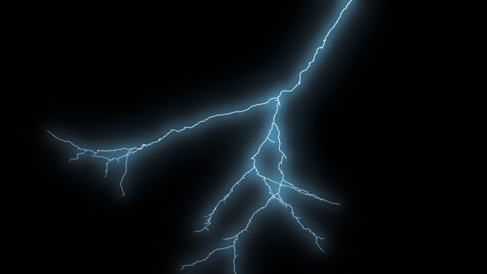 Молния на черном фоне