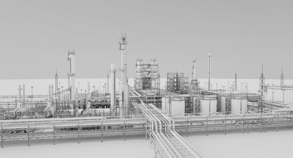 Волгоградский НПЗ 3д модель