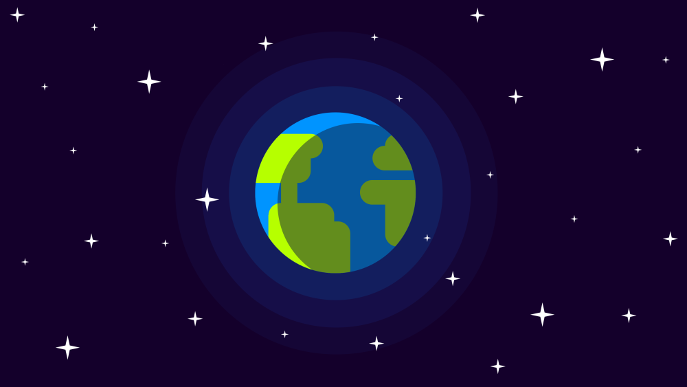 Планета на темном фоне