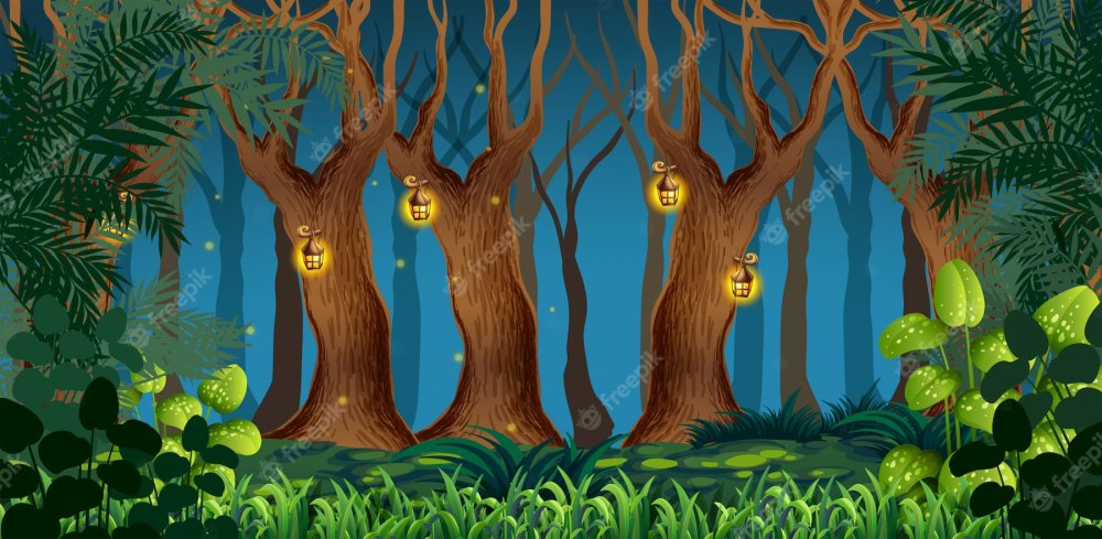 Лес мультяшный декорации
