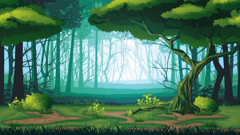 Волшебный лес векторный