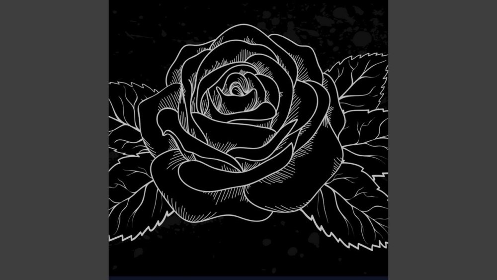 Рисунок-эскиз на черном фоне