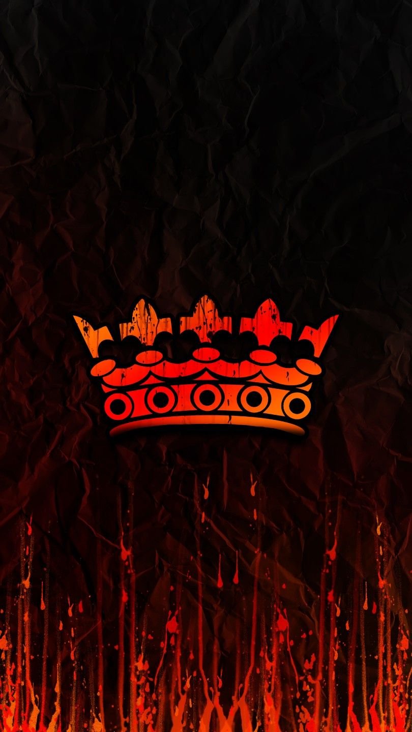 Красная корона на черном фоне