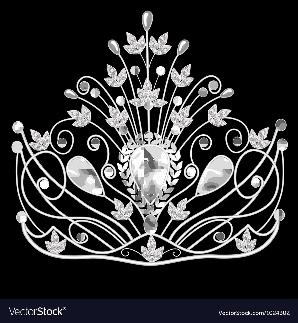 Корона королевы рисунок на черном фоне