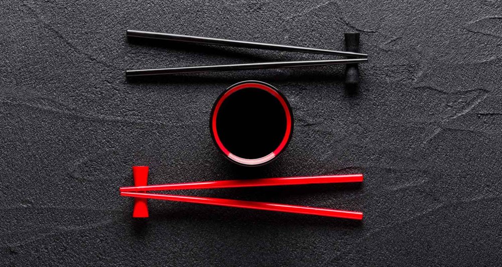 Китайские палочки вид сверху