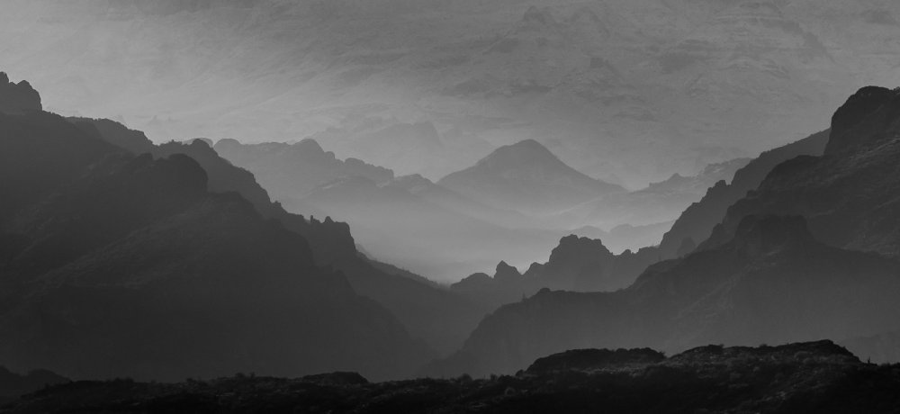 Воздушная перспектива черно белая