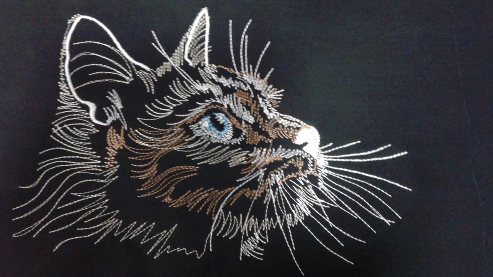 Машинная вышивка на черном фоне