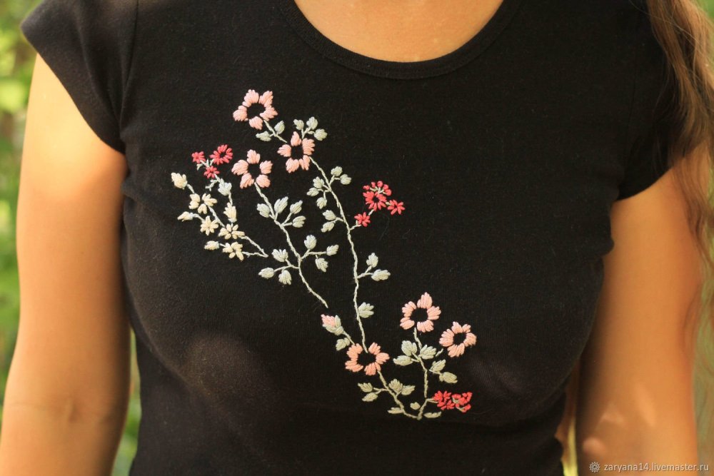 Монохромная вышивка крестом бабочки