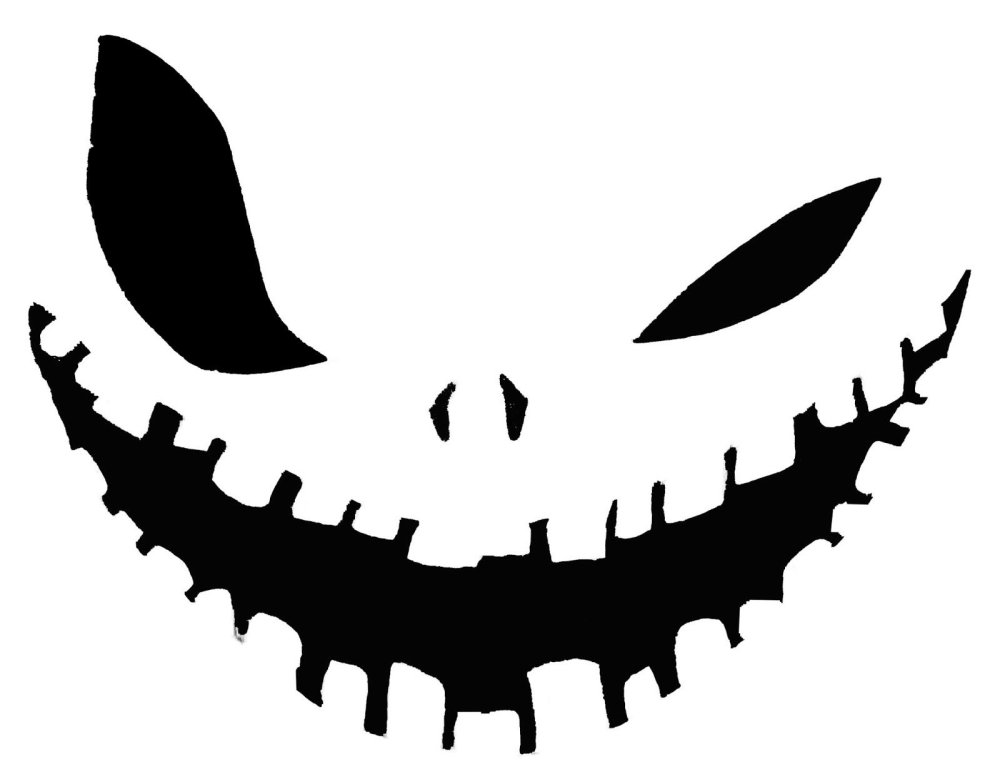 Жуткая улыбка на черном фоне