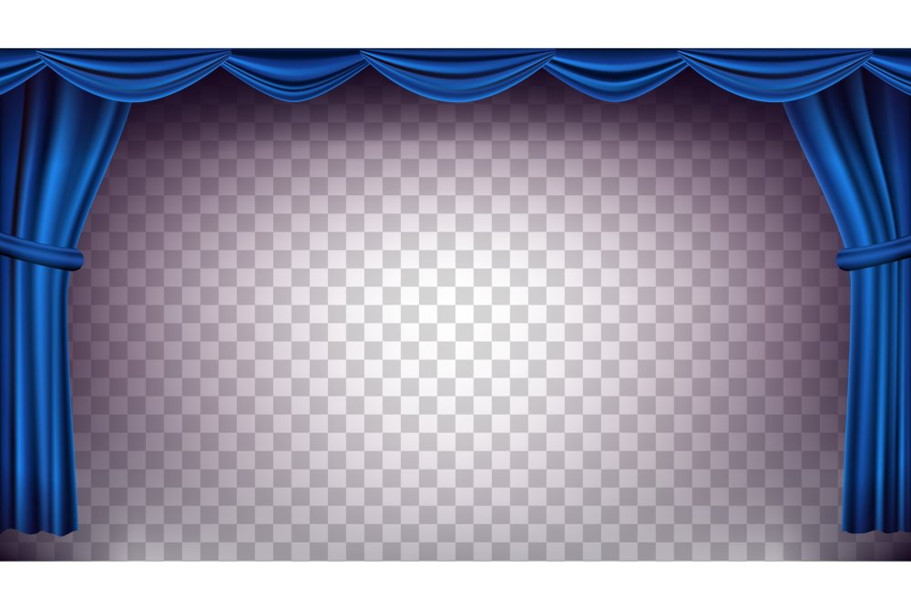 Синий занавес на прозрачном фоне