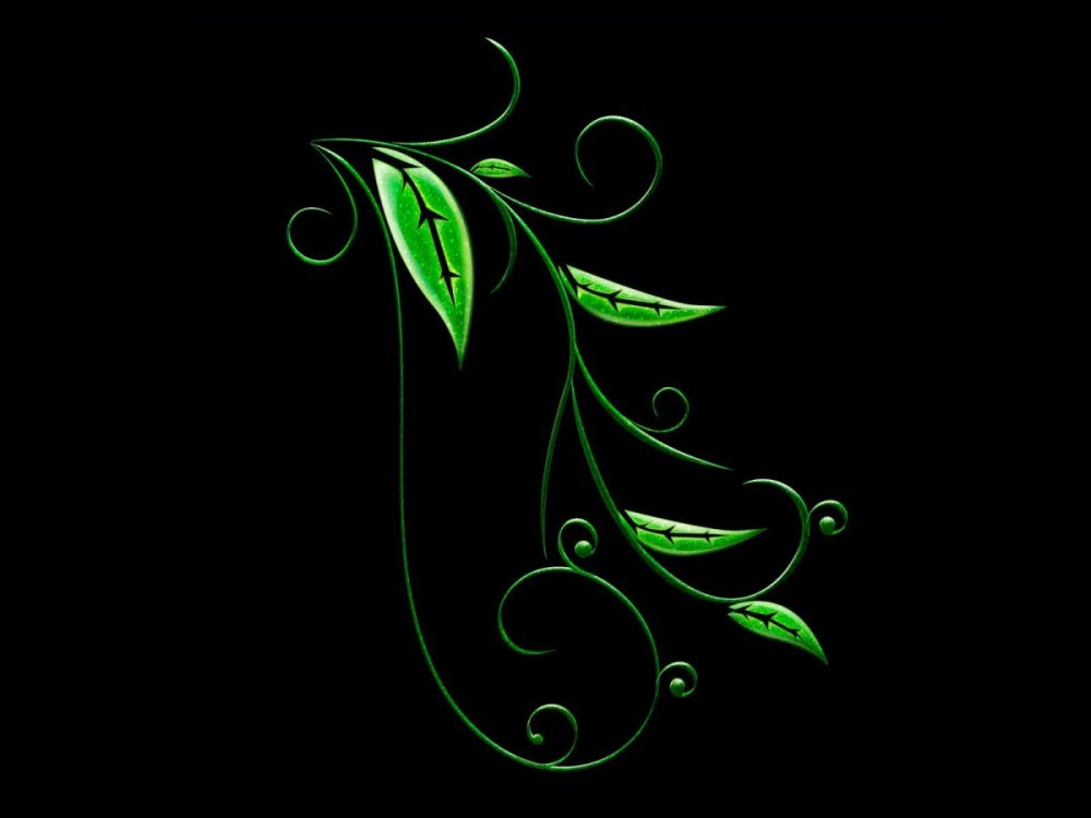 Черно зеленая абстракция