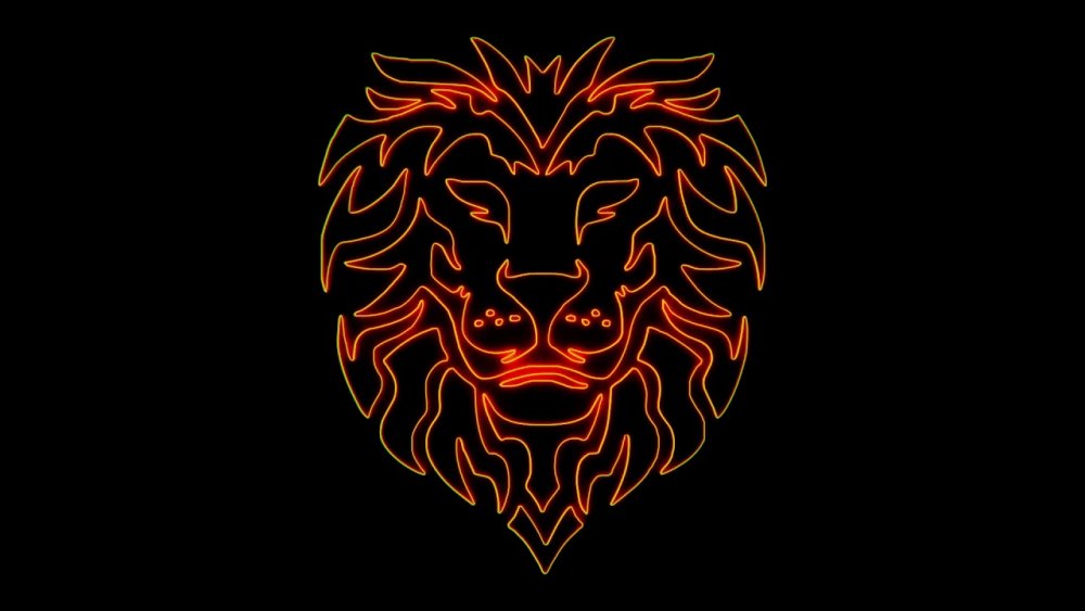Голова Льва неон