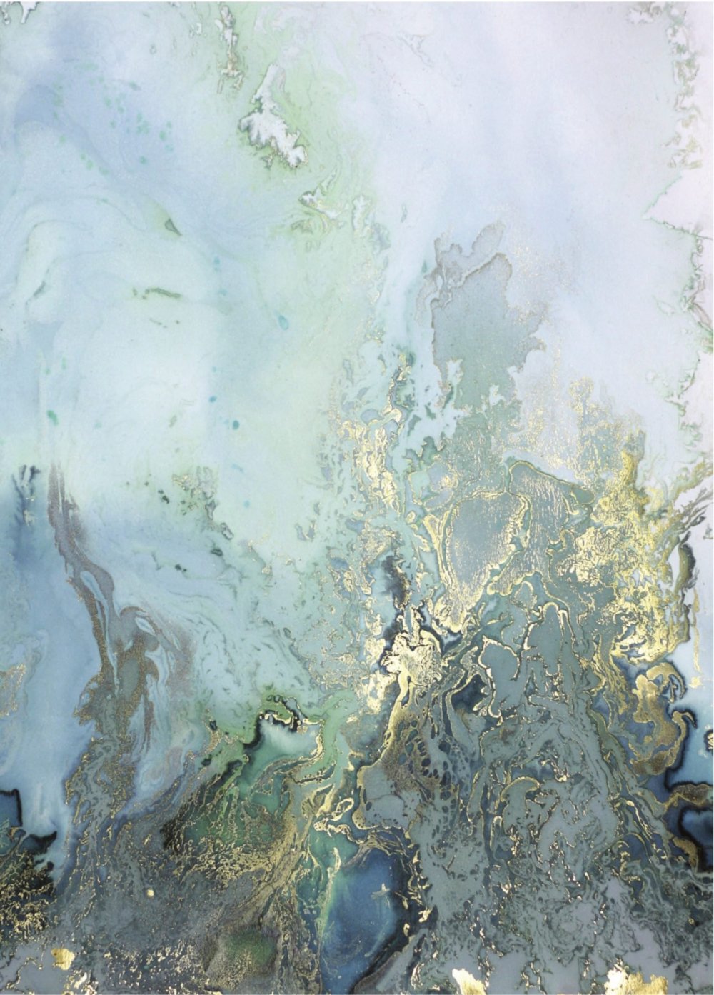 Мрамор голубой с золотым