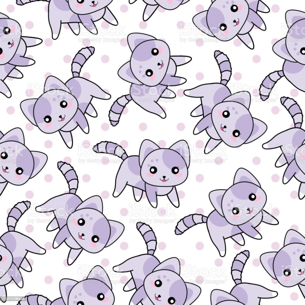 Котик на сиреневом фоне