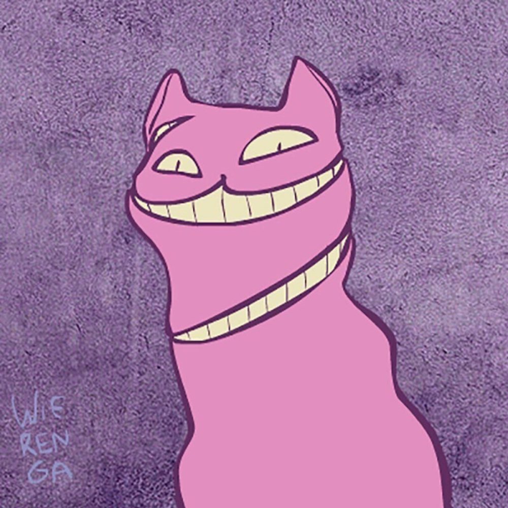 Фиолетовый кот арт