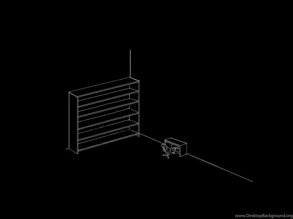 Черные обои с полочками для ярлыков