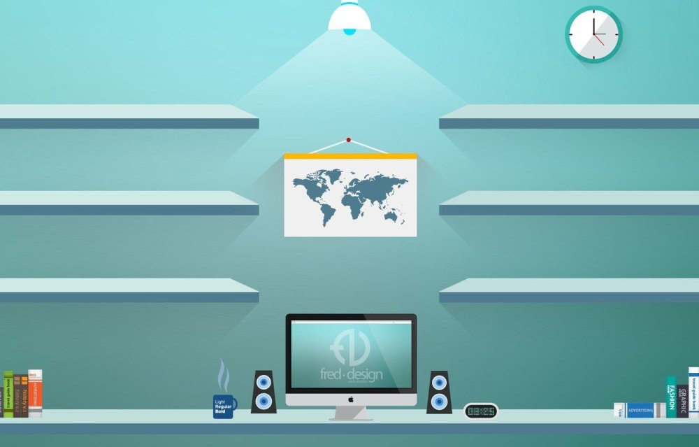 Рабочий стол полочки