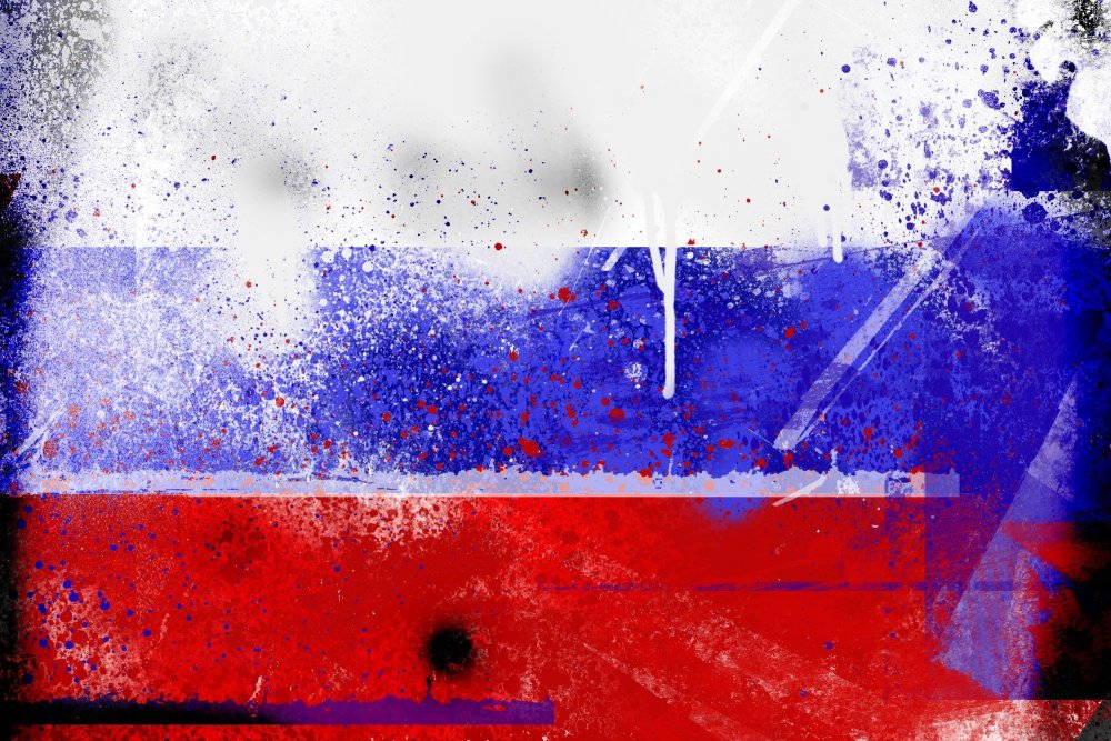 Флаг России красками