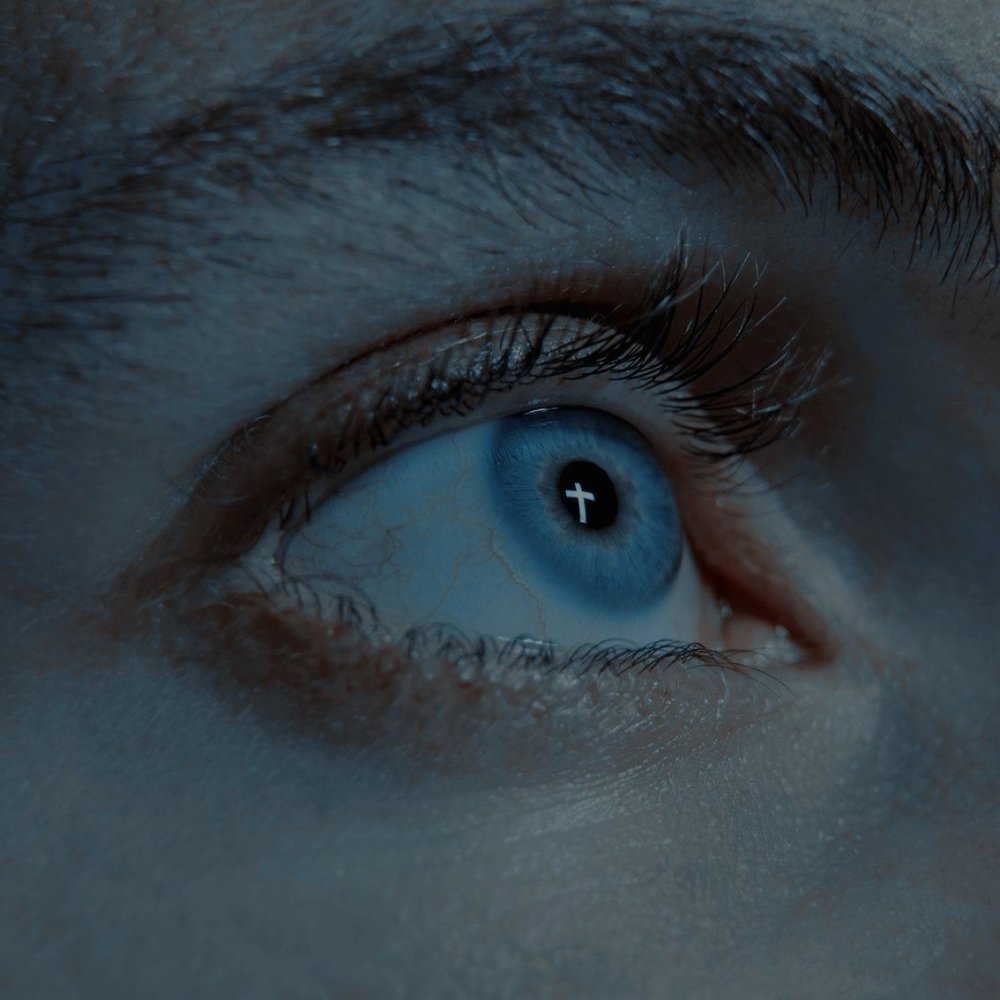 Голубая бабочка на черном фоне