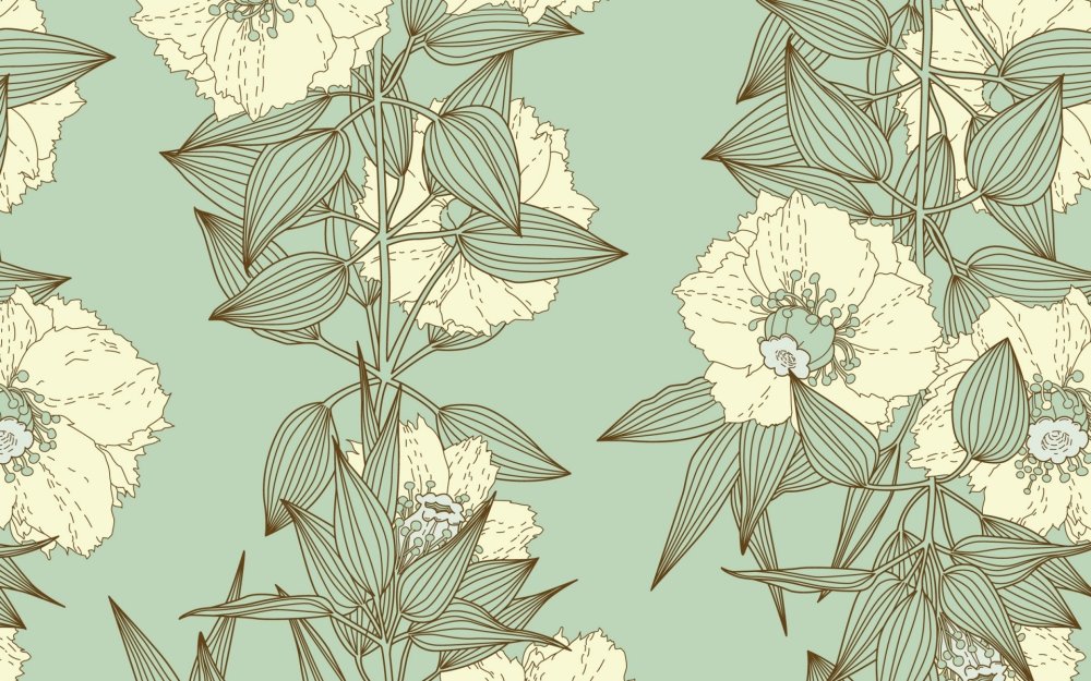 Обои с растительным рисунком