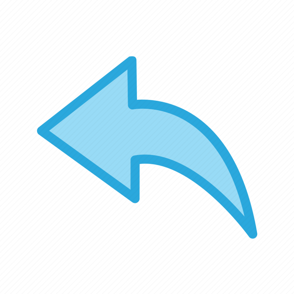 Стрелка назад на белом фоне