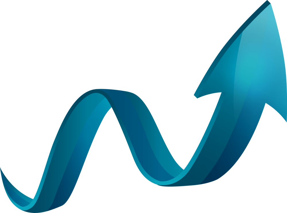 Волнистая синяя стрелка