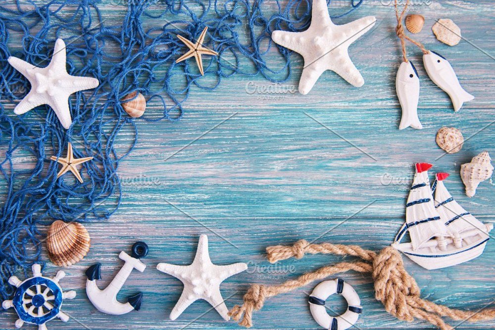 Новогодняя декорация в морском стиле