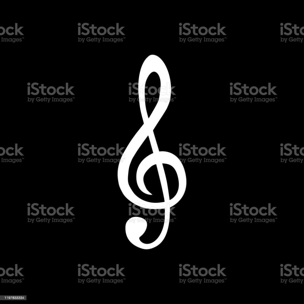 Скрипичный ключ черно белый