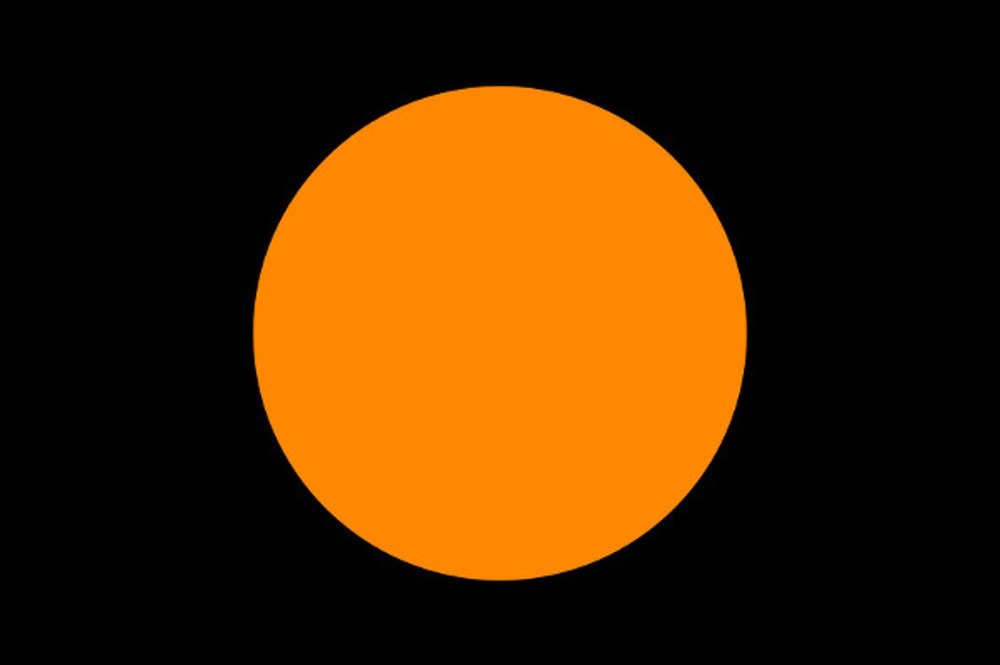 Оранжевый круг на черном фоне