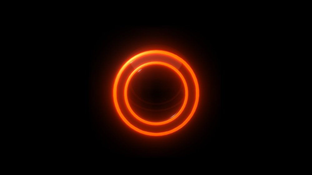 Оранжевый круг на черном фоне